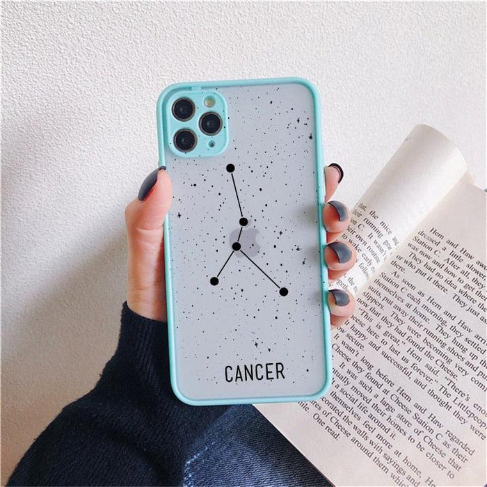 Twelve Constellations Phone Cases For iPhone X XR XS Max Case For iPhone 8 6s 7 Plus SE 11 12 Pro Max Mini Hard Back Cover Protective Shockproof Bumper Matte Clear Phone Cover for iPhone