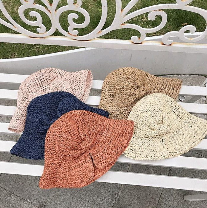 Unique Fashionable Bow Sun Hat Wide Floppy Summer Hats For Women Beach Straw Modern Bucket Hat Women's Summer Foldable Wide Breathable Outdoor Sun Hat