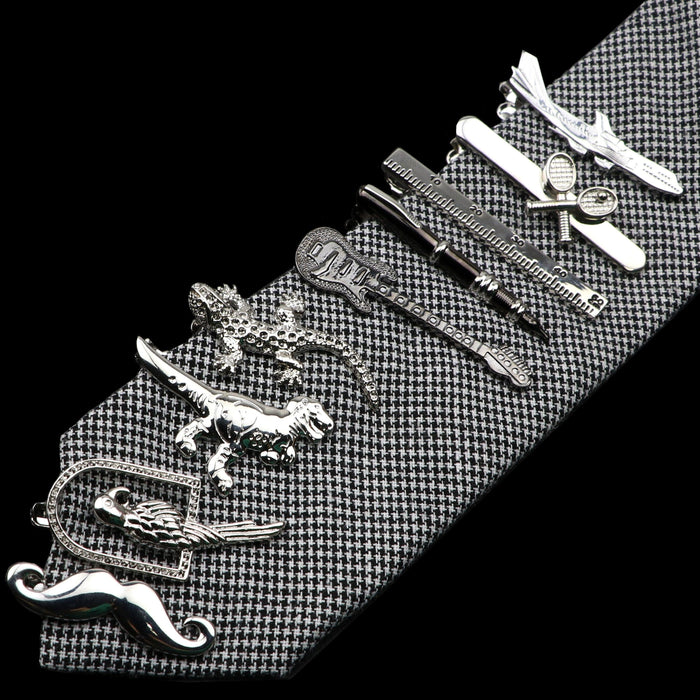 Unique Stainless Tie Clips Guitar Lizard Shaped Tie Clips Tie Clip Classic Tie Bar Clip Regular Trendy Durable Metallic Necktie Clips Wedding Business Ties Necktie Clips Pin For Mens Ideal Gift