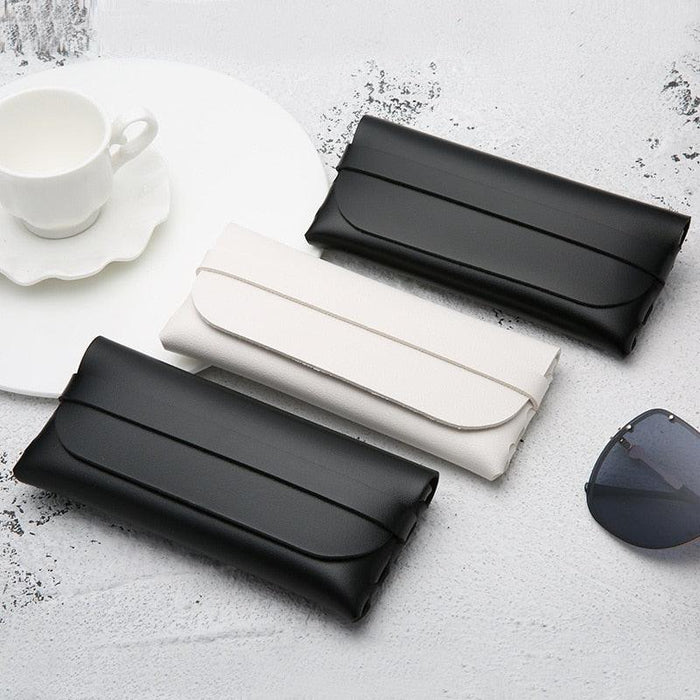 Unisex Fashion Glasses Bag Protective Case Cover Women Men Portable Sunglasses Case Box Reading Leather Eyeglasses Case Portable Carrying Case Sunglasses Protective Holder