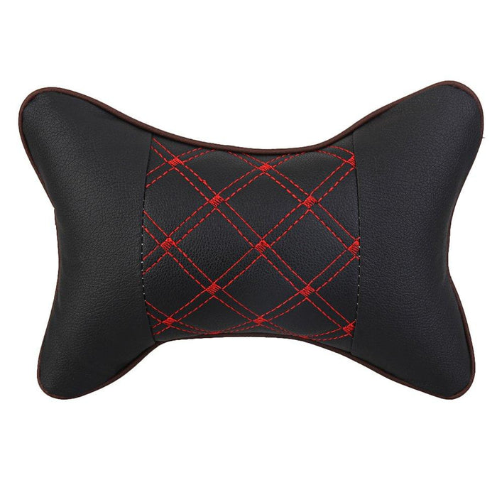 Universal Car Neck Pillows PVC Leather Breathable Mesh Auto Car Neck Rest Headrest Cushion Headrest Pillow Pillow Neck Pillows PU & Cloth Excellent Durability Auto Safety Car Headrest Breathe Seat Head Neck Rest Pillow Universal Fit For All Vehicles