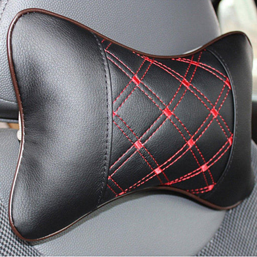 Universal Car Neck Pillows PVC Leather Breathable Mesh Auto Car Neck Rest Headrest Cushion Headrest Pillow Pillow Neck Pillows PU & Cloth Excellent Durability Auto Safety Car Headrest Breathe Seat Head Neck Rest Pillow Universal Fit For All Vehicles