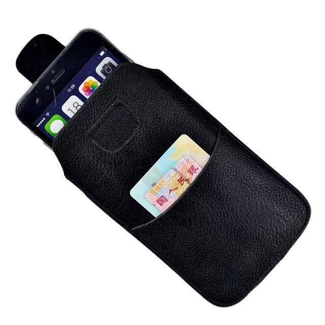 Universal PU Leather Waist Belt Mobile Phone Case Pouch For iPhone  Xiaomi Redmi 9 Poco Huawei Honor Moto Leather Cell Phone Holster with Belt Clip, Flip Cell Phone Case