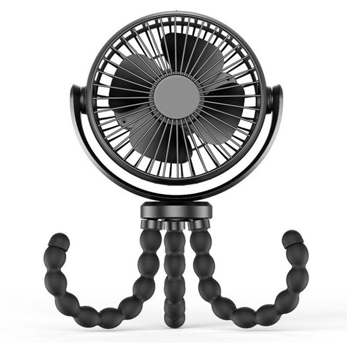 USB Desktop Folding Fan Outdoor Baby Stroller Handheld Fan Summer Mute Small Multifunctional Octopus Mini Fan Flexible Tripod for Stroller Student Bed Desk Bike Crib Car Rides USB or Battery Powered Safe Quiet and Long Lasting Fan