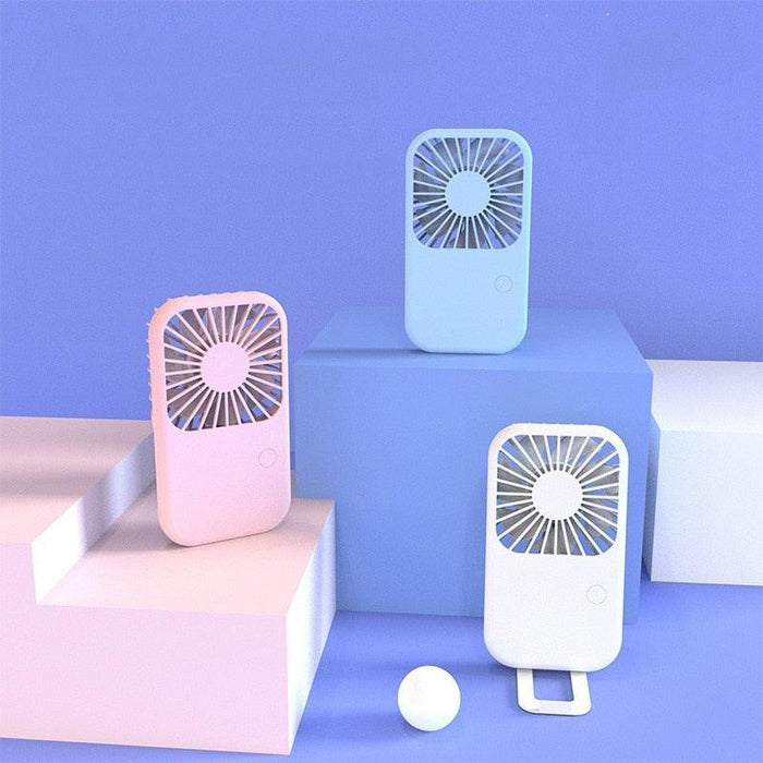 USB Mini Fan Portable Pocket Fan Cartoon Handheld Desktop Rechargeable Standing Fan Three Gear Wind Speed Regulation Battery Operated USB Small Fan with 3 Speeds for Home Office Car Outdoor Travel