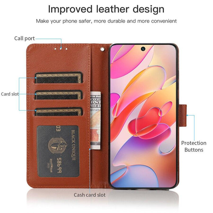 Wallet Leather Case For Xiaomi Redmi 10 9 9A 9C 9T 8 8A 7A 6 Note 10 10S 10 Pro 9S 9 Pro 8 Pro 7 6 5 Pro 4X Poco X3 Pro M3 11T Shockproof Wallet Style Magnetic Closure Back Cover Case