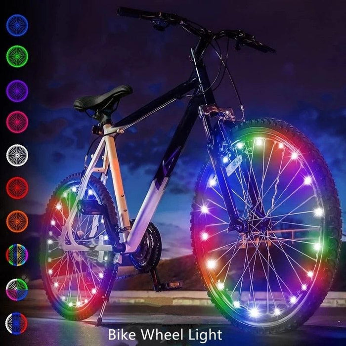 Waterproof LED Bike Wheel Light  Bicycle Spoke Light Bicycle Tire Light Strips Cycling Safety Warning Lamp Bike Wheel Lights  Safety Warning Tire Strip Light For Night Riding Glow Light Fun Safety Light Bike Accessories For Kids