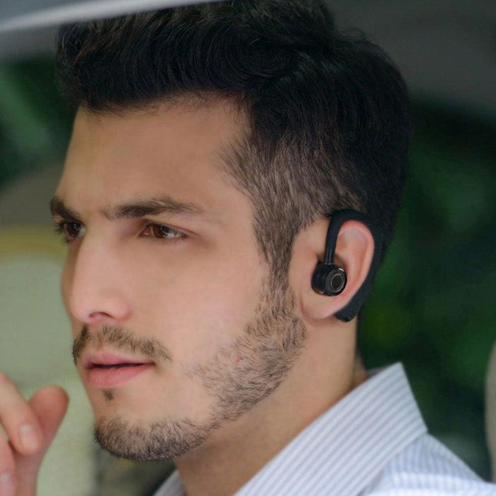 Waterproof Wireless Bluetooth Handsfree Earphone Single Headphone Elegant Black Design  Comfortable Long Wireless Range Headset Business Office Earbud With Microphone Waterproof Loud Voice Sport Earphones