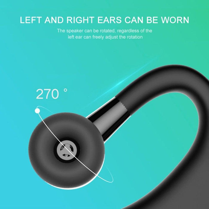 Waterproof Wireless Bluetooth Handsfree Earphone Single Headphone Elegant Black Design  Comfortable Long Wireless Range Headset Business Office Earbud With Microphone Waterproof Loud Voice Sport Earphones