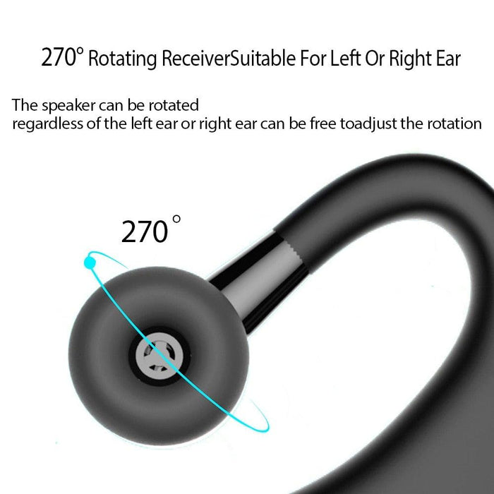 Waterproof Wireless Bluetooth Handsfree Earphone Single Headphone Elegant Black Design  Comfortable Long Wireless Range Headset Business Office Earbud With Microphone Waterproof Loud Voice Sport Earphones