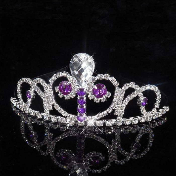 Wedding Bridal Princess Crystal Tiara Crown Veil Hair Accessory For Girls Children Tiara Crown Hair Jewelry Blossom Pageant Rhinestone Crystal Metal Tiara Crown