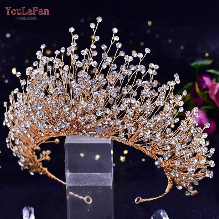 Wedding Headwear Necklace Earrings Jewelry Set Bride Headbands Rhinestone Headpiece Bridal Tiaras And Crowns Silver Rhinestone Wedding Headpiece For Women Handmade Bridal Headband Hair Accessories