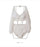 White High Waist Bikini Women Solid Swimwear  Cover Up Swimsuit Sheer Mesh Tie Crop Top Bikini Sets Lace Long Sleeve Bikini Off Shoulder Swimsuit Push Up Mesh Pad Bathing Suit