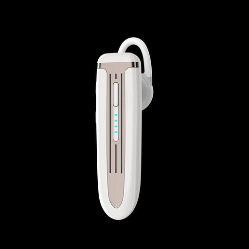 White Lightweight Ear Hanging Wireless Headset Long Standby Single Ear-hook Hands-free Design Anti-noise Earphone Improved Comfort Long Wireless Range Bluetooth Single-Ear Connect To Your Cell Phone Quality Battery 300mAh