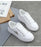 White Women Sneakers Platform Fashion Rhinestone Sneakers Lace Up Casual Shoes Breathable Comfortable Women's Casual Flats Elegant High Quality Sport Women Sneakers