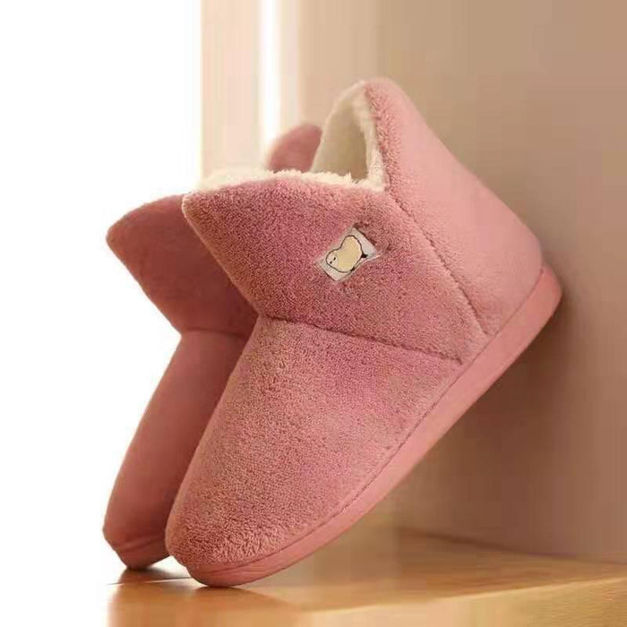 Winter Cotton Slippers Sheep Skin Woman Slippers Natural Fur Women Warm Indoor Shoes Soft Wool House Slippers Memory Foam Closed Back Slippers With Warm Lining Wool-Like Blend Cotton House Shoes