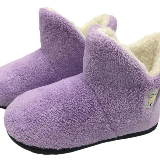 Winter Cotton Slippers Sheep Skin Woman Slippers Natural Fur Women Warm Indoor Shoes Soft Wool House Slippers Memory Foam Closed Back Slippers With Warm Lining Wool-Like Blend Cotton House Shoes