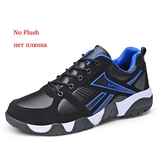 Winter Leather Sneakers Keep Warm Waterproof Mans Sneakers Work Casual Shoes Mens Autumn Anti-slip Leather Lace Up Lightweight Soft Modern Comfortable Classic Walking Sneakers