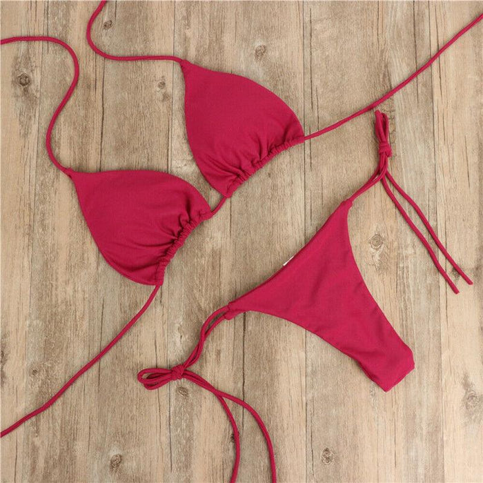 Women Bikini Swimsuit Push-Up Bra Bikini Set Two Piece Swim Suit Swimwear Beachwear Bathing Suit Strappy Swimsuit Two Pieces Bikini Set