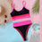 Women Bikinis High Waist Swimwear Women's Ribbed Bikini Swimsuits High Waist 2 Piece Bathing Suit Push Up Bathing Suits Leopard Patchwork Summer Soft Beachwear