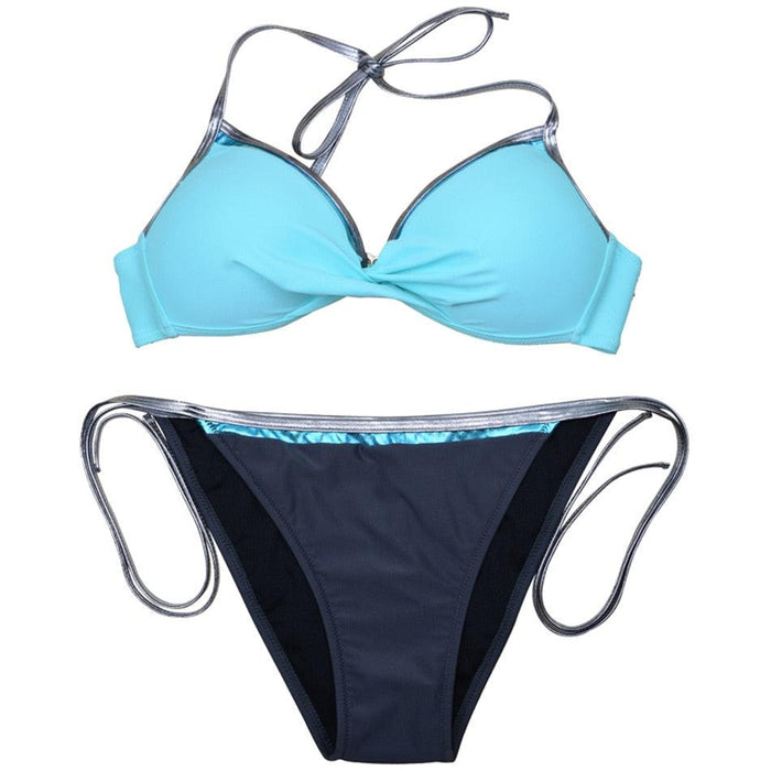 Women Cute Large Swimsuits Push Up Bikini Women Triangle Push Up Bikini Set Molded Bra Swimsuit  Women's Plus Size Swimwear Beach Wear  Bikinis Female Bathing Suit Swimming Suits