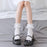 Women Lace Mesh Black White Cotton Socks Japanese Maiden Lovely Short Socks Frilly Ruffle Princess Socks For Women