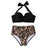 Women Leopard Print Swimsuit Women's Bikini One Shoulder Top High Waist Bottom Two Piece Swimsuits Women Push Up Bikini Set One Shoulder Beachwear Summer Leopard Bathing Suit High Waist Swimwear For Women