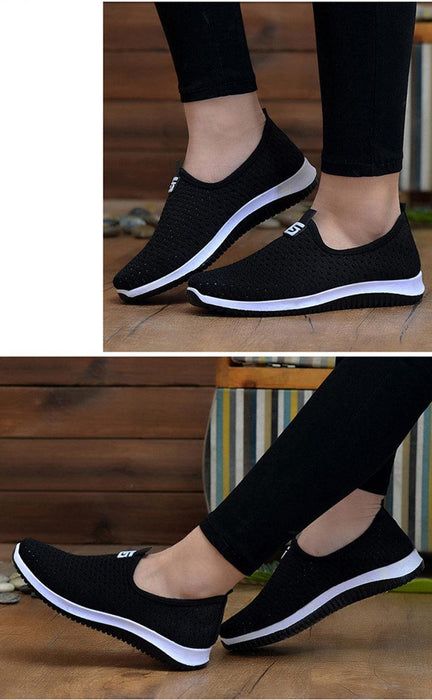 Women's Sneakers Espadrrilles Breathable Mesh Summer Shoes For Women Walking Solid Non Slip Casual Shoes Girls Tennis Slip On Sneakers Lightweight Comfortable Mesh Casual Sneakers