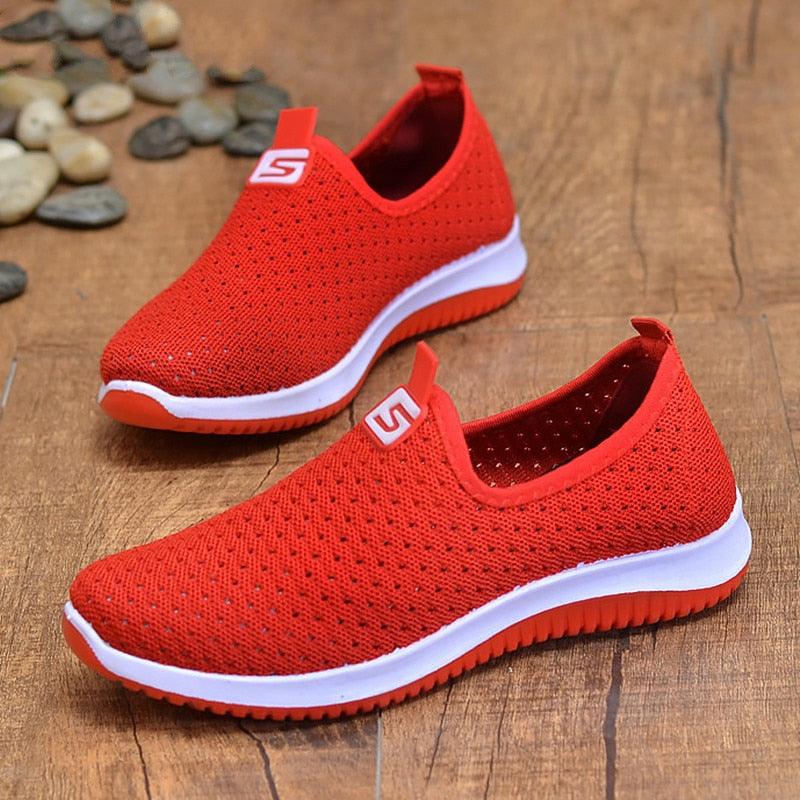 Women's Sneakers Espadrrilles Breathable Mesh Summer Shoes For Women Walking Solid Non Slip Casual Shoes Girls Tennis Slip On Sneakers Lightweight Comfortable Mesh Casual Sneakers