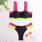 Women's Swimsuits Swimwear Patchwork Bikini Woman Push up Bikinis Swimsuit Bathing Suits Women Rave Neon Patchwork Bikini Swimsuit 2 Piece Cutout Molded Push Up Bathing Suit