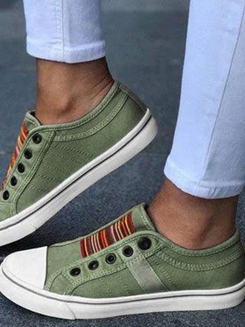 Women Summer Autumn Sneakers Low-Cut Trainers Canvas Flat Sneakers Casual Slip On Canvas Comfortable Walking Flats Shoes For Womens - STEVVEX Shoes - 106, Canvas Flat Sneakers, Fashion Sneakers, Jogging Women Sneakers, Modern Womens Sneakers, Running Shoes, Shoes, Sneakers, Soft Women Sneakers, Walking Casual Shoes, Walking Shoes, Walking Sneakers, Women shoes, Women sneakers, Women's Sport Sneakers, Womens Elegant Sneakers, Womens Fitness Sneakers - Stevvex.com