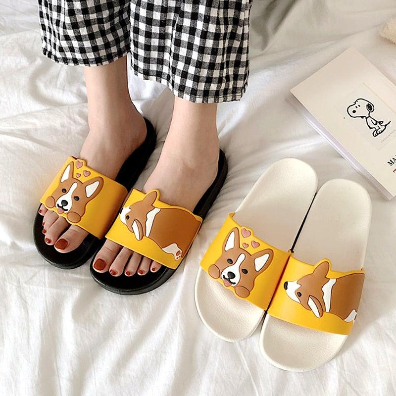 Women Summer Dog Slippers Slide Beach Flip Flops Comfortable Thick Sole Girls Flat Shoes Quick-Dry Flip Flop Slides Water Resistant All-Day Comfort Fit Wet Grip Soles