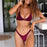 Women Swimsuit Triangle Micro Bikini Set Solid Swimwear Women's Swimsuit Halter Ribbed String Bathing Suit Bikini Set High Cut Swimming Bathing Suit Beachwear