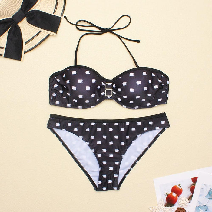 Women Two Piece Swimsuit Push Up Bikini  Padded Push Up Bikini Set Two Pieces Swimsuit Women Swimwear Bathing Suit Gifts For Mom Wife Girlfriend Swimwear Classic Print Swimsuit Bikini Set Swimwear Bathing Pool Party Bikini