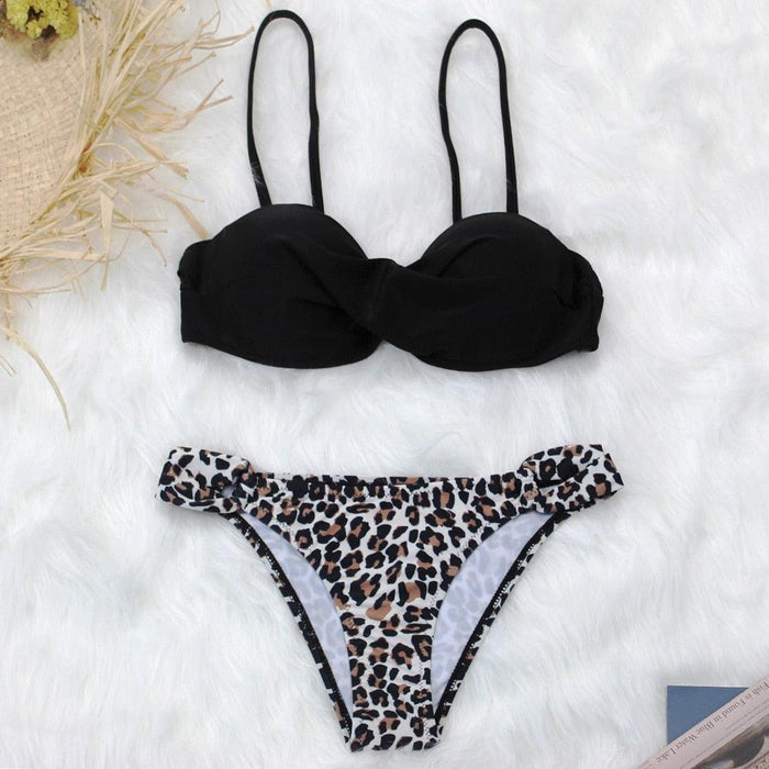 Women Two Piece Swimsuit Push Up Bikini  Padded Push Up Bikini Set Two Pieces Swimsuit Women Swimwear Bathing Suit Gifts For Mom Wife Girlfriend Swimwear Classic Print Swimsuit Bikini Set Swimwear Bathing Pool Party Bikini