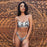 Women Wear Bikini Female Swimwear Beach Bikini Leopard Beachwear Set Women's Square Neck Wide Strap Swimsuit Cheeky Bikini Set High Waist 2 Piece Bathing Suit Bathing Suit Snakeskin Push Up Swimsuit