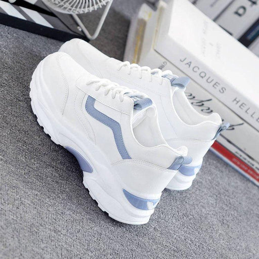 Women White Leather Sneakers Fashion Casual Woman Comfortable Breathable White Flats Platform Sneakers Low Top Sneaker Lace-up Classic Girls Comfortable Sneakers