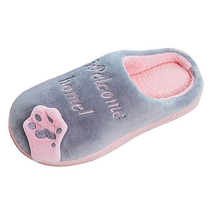 Women Winter Warm Home Slippers Couple Shoes Plush Cat Animal Slip On Soft Indoor Flats Comfort Cozy Memory Foam Scuff Slippers Slip On Warm House Shoes