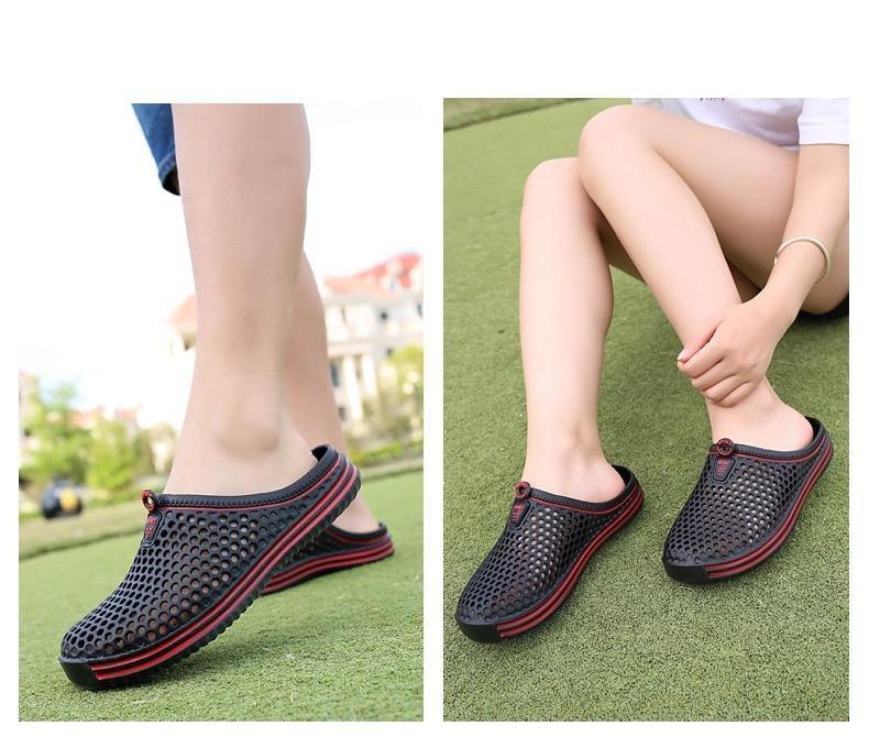 Womens Sandals Summer Fashion Hollow Out Breathable Beach Slippers Flip Flops EVA Massage Slippers Sandals Garden Clogs Shoes Women's Breathable Sandals Water Slippers