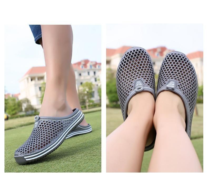 Womens Sandals Summer Fashion Hollow Out Breathable Beach Slippers Flip Flops EVA Massage Slippers Sandals Garden Clogs Shoes Women's Breathable Sandals Water Slippers