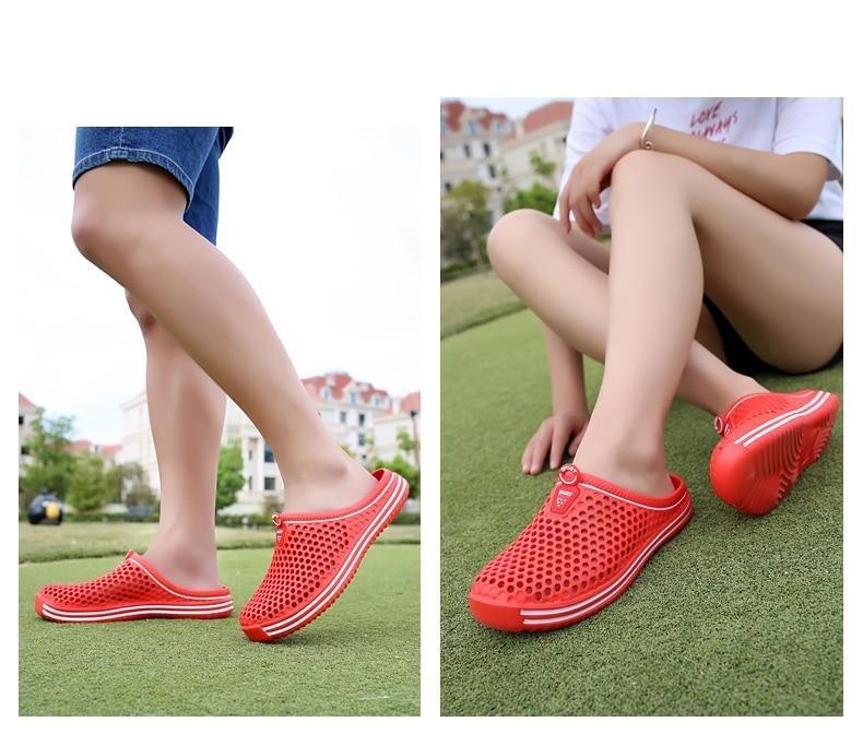 Womens Sandals Summer Fashion Hollow Out Breathable Beach Slippers Flip Flops EVA Massage Slippers Sandals Garden Clogs Shoes Women's Breathable Sandals Water Slippers