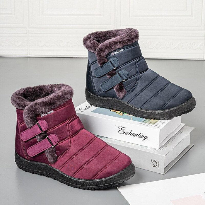 Womens Snow Boots Ankle Hook Look Fur Plush Inside Waterproof Down Winter Boots Shoes Winter Snow Boots Fur Lined Warm Ankle Boots Slip On Waterproof Outdoor Sport Booties